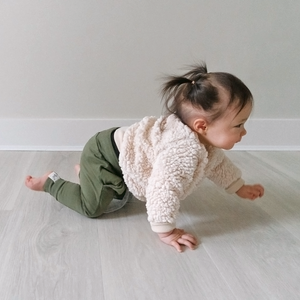 Olive Green Slim Jogger Crawling Pant in 100% Organic Cotton (Unisex)